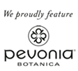 A logo of pevonia botanica with the words " we proudly feature " underneath.